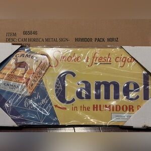Tobacciana Camel cigar cigarettes metal sign 9x20 brand new original box
